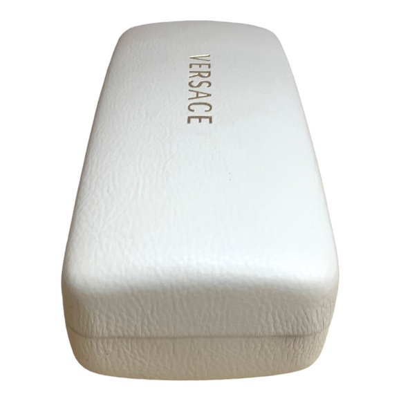 VTG VERSACE Cream White Large Gold Eyeglasses Sunglasses Hard Shell Travel Case - Picture 3 of 7